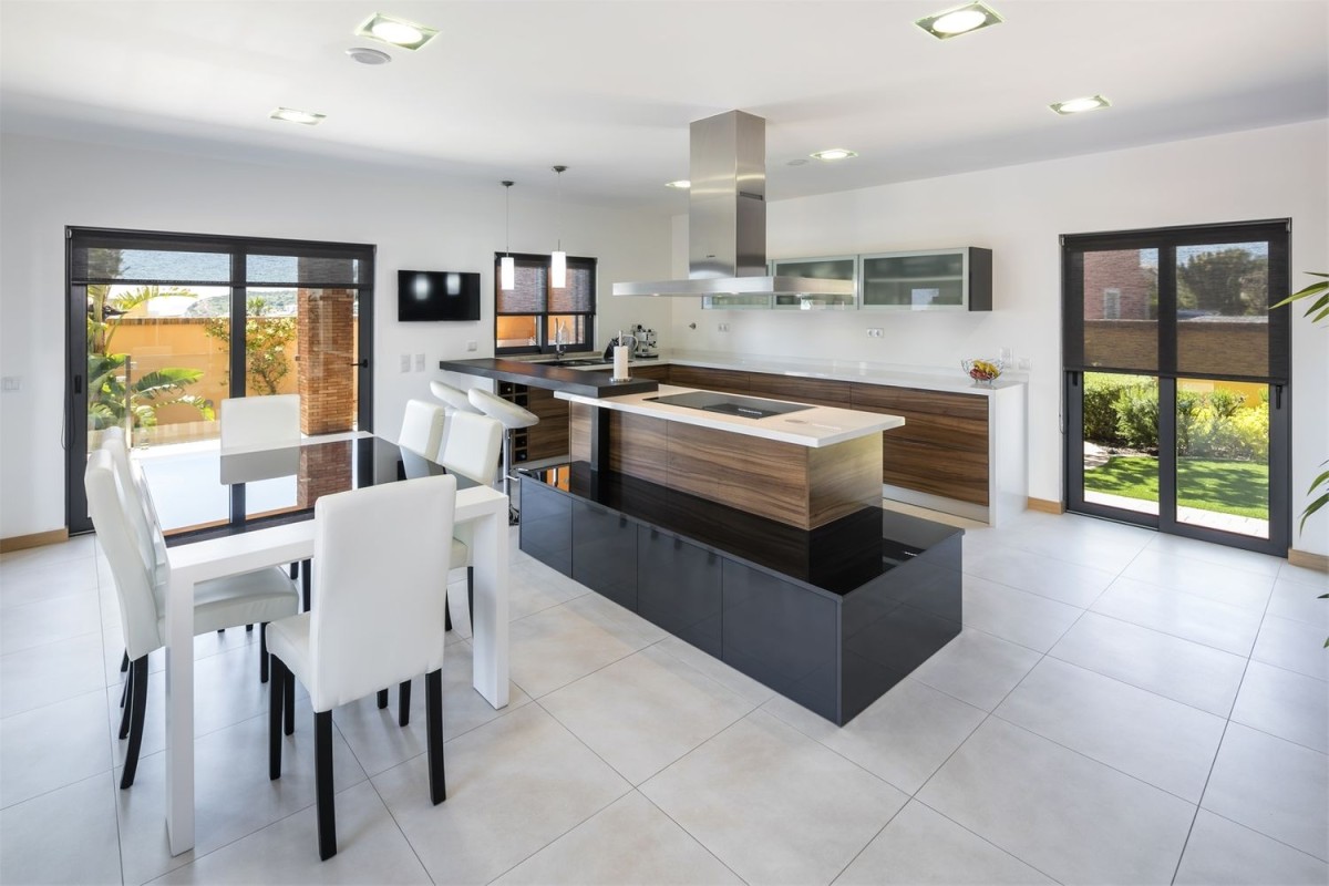 Modern kitchen-dining area