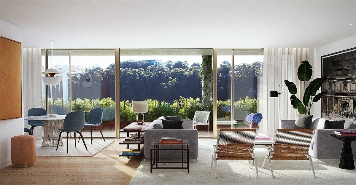 The living room of the apartment