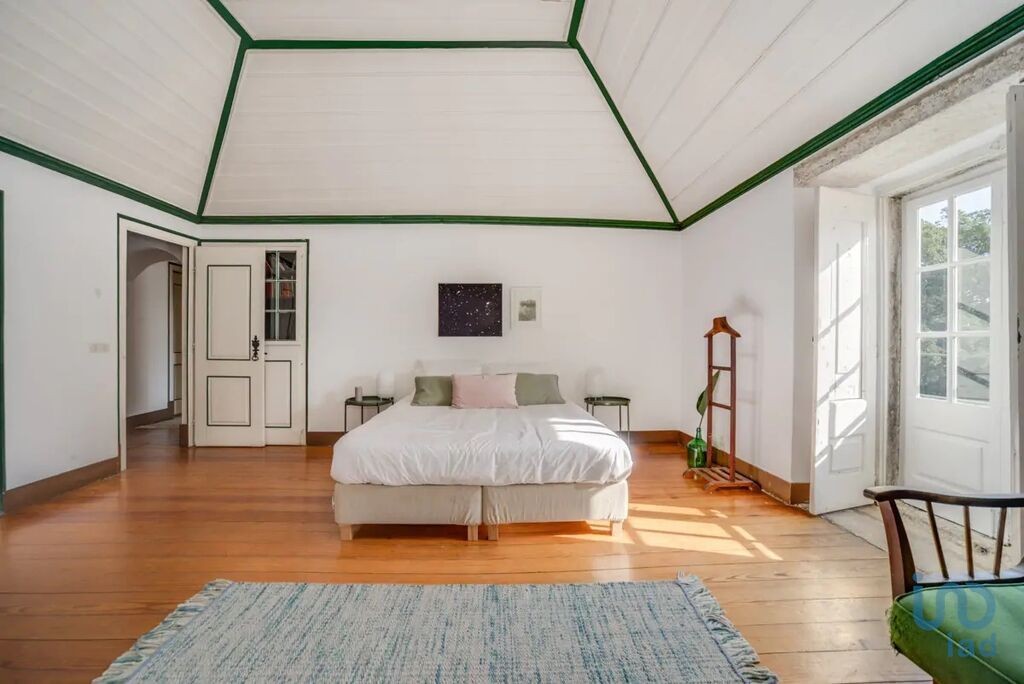 One of the farmhouse's spacious bedrooms