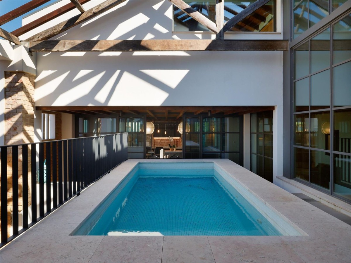 The home's heated swimming pool