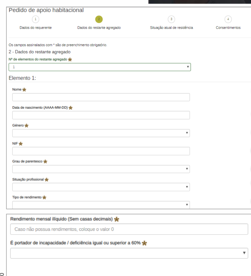 Agregado familiar para pedir arrendamento apoiado