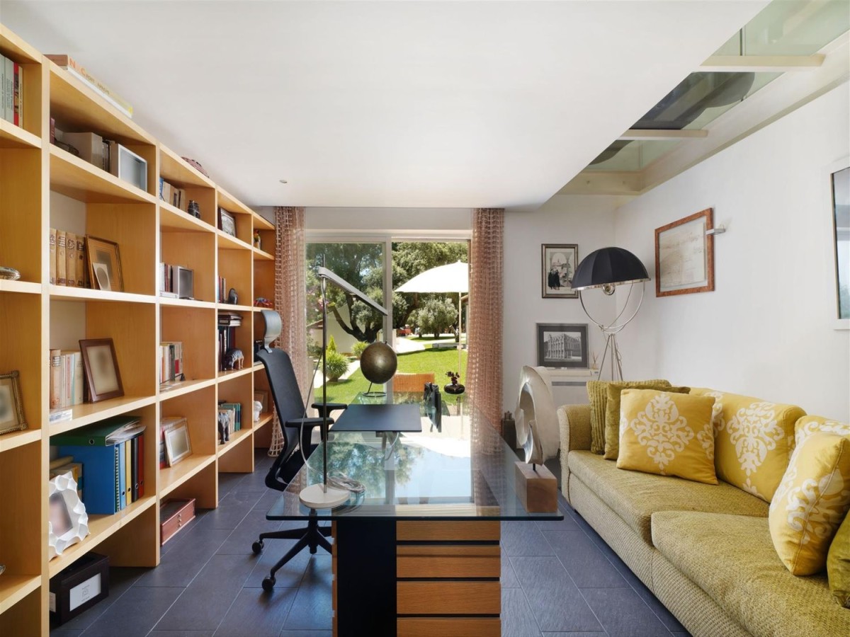 As well as space for relaxation, there is a beautiful office to work in