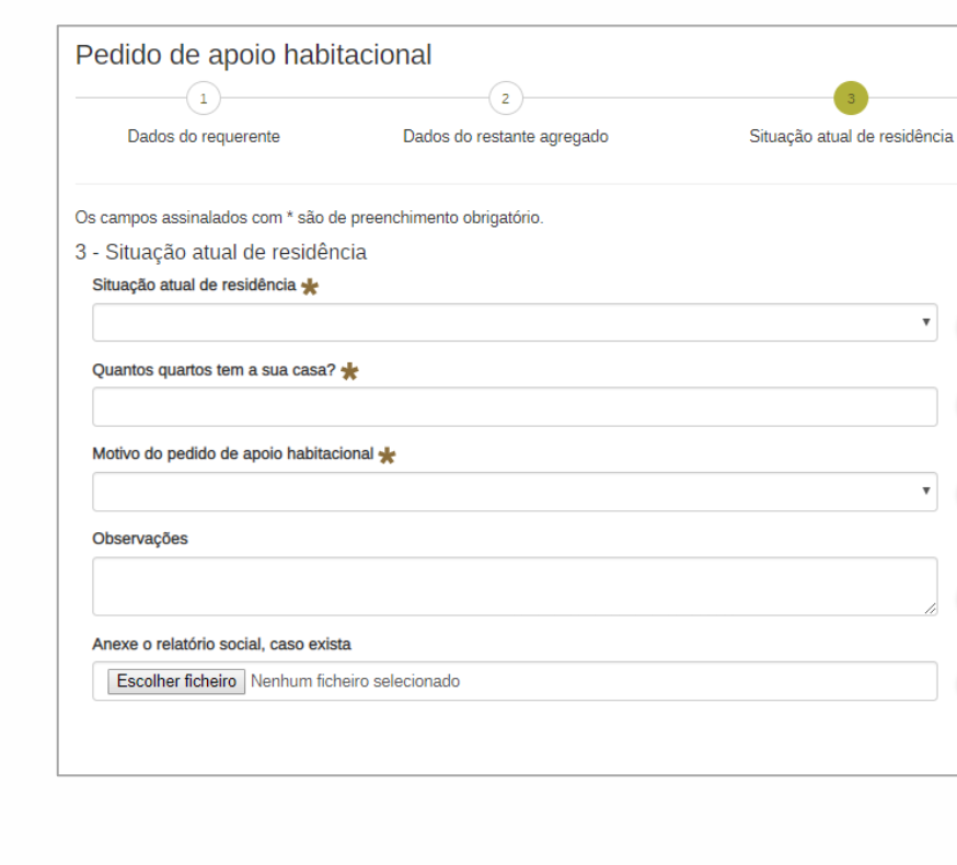 Pedido de habitação social