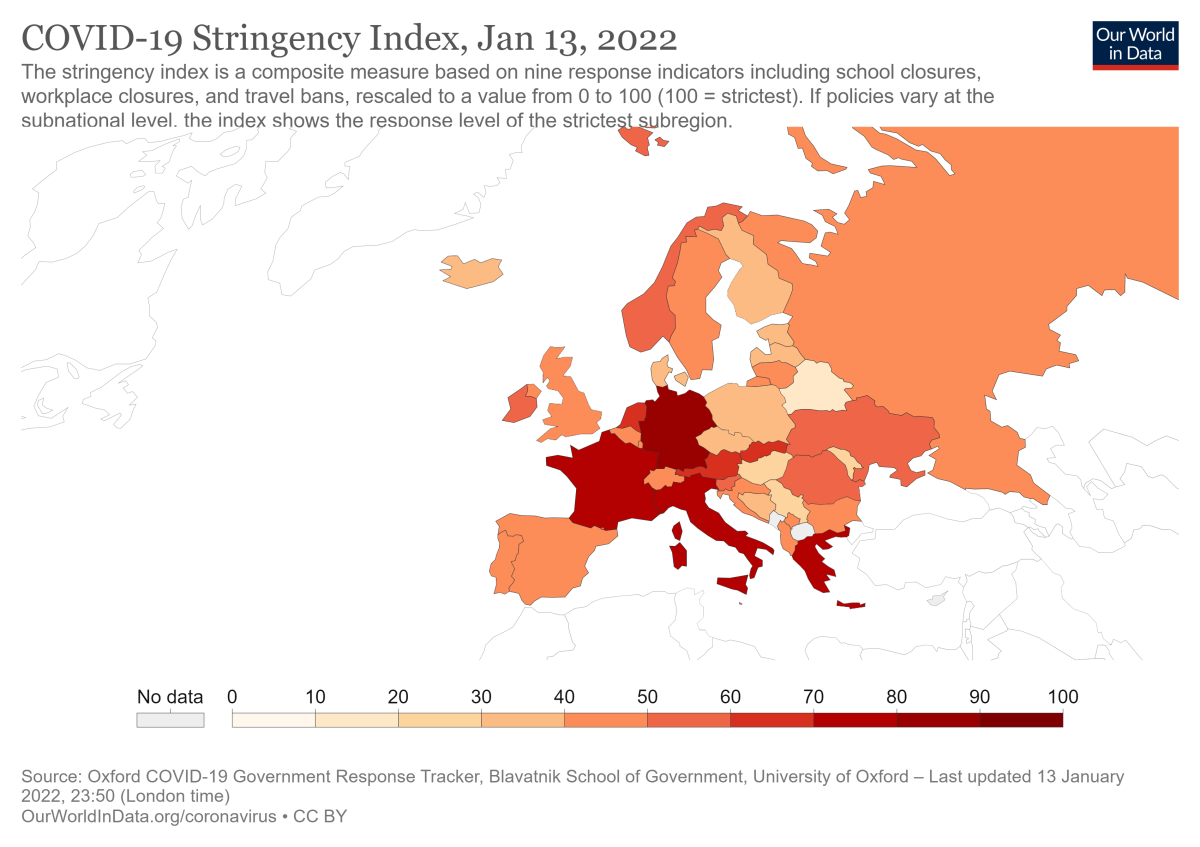 Medidas de restrição pela Europa