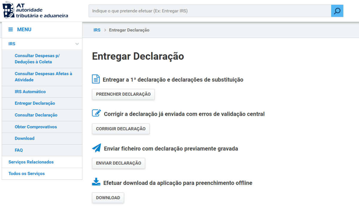 Entregar declaração de substituição