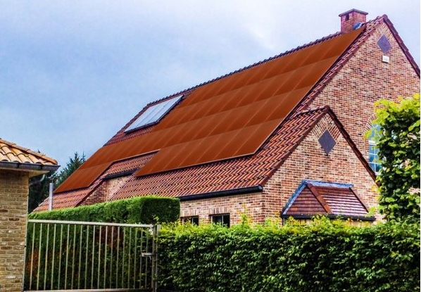 painéis solares castanhos