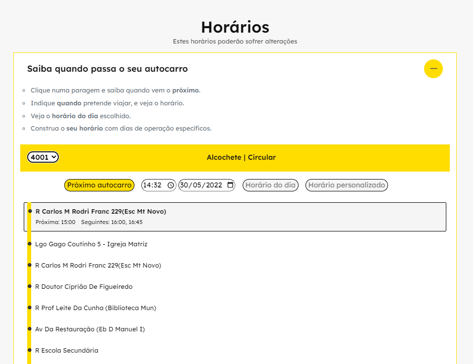 horários Carris Metropolitana