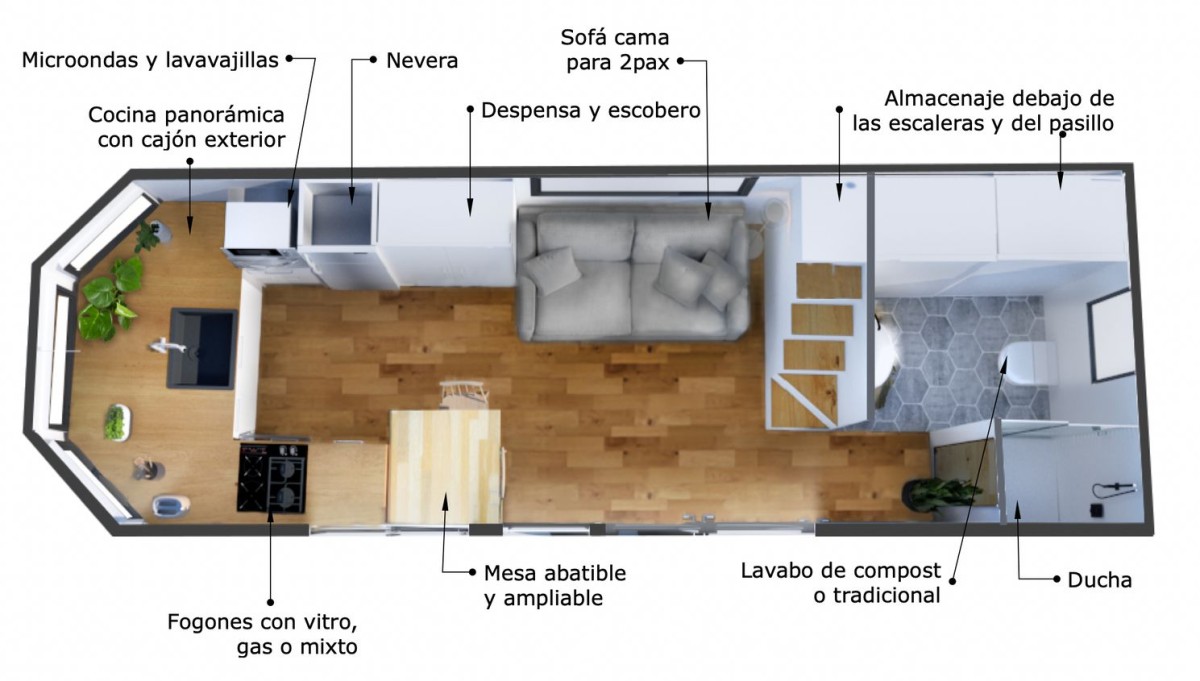 planta de casa pré-fabricada inspirada em yurts