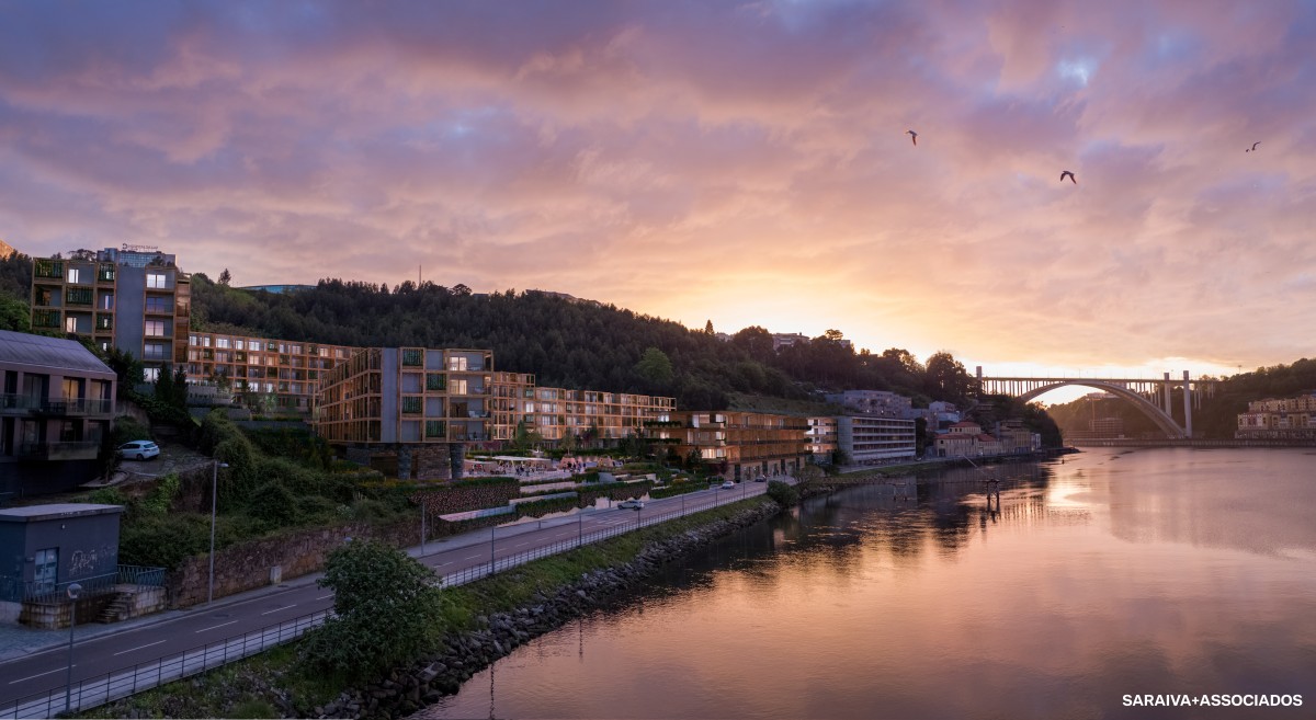 Casas novas em Vila Nova de Gaia com vista para o rio Douro