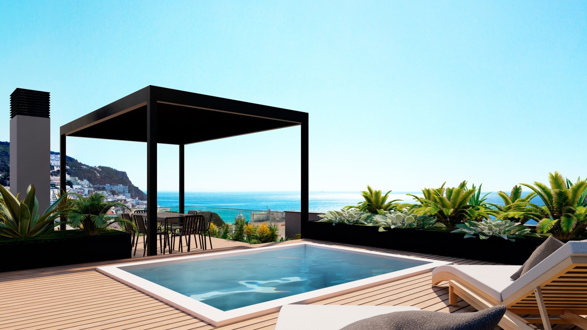 Casas novas com vista para o mar