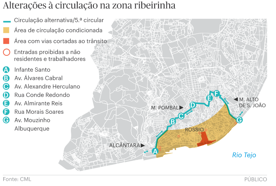 Trânsito condicionado em Lisboa