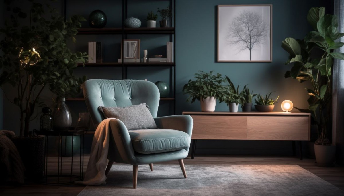 decorarea casei cu nuanțe de verde gri