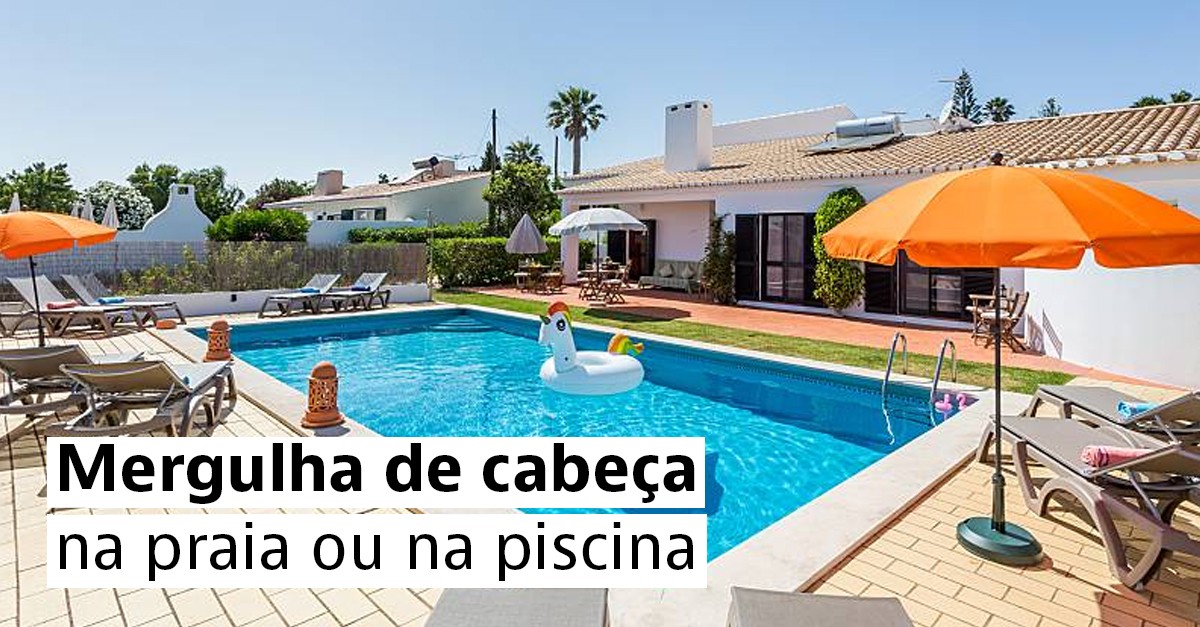 Casas de férias perto da praia com piscina