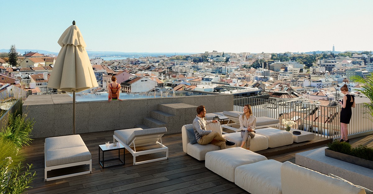 Casas com vista para o rio Tejo
