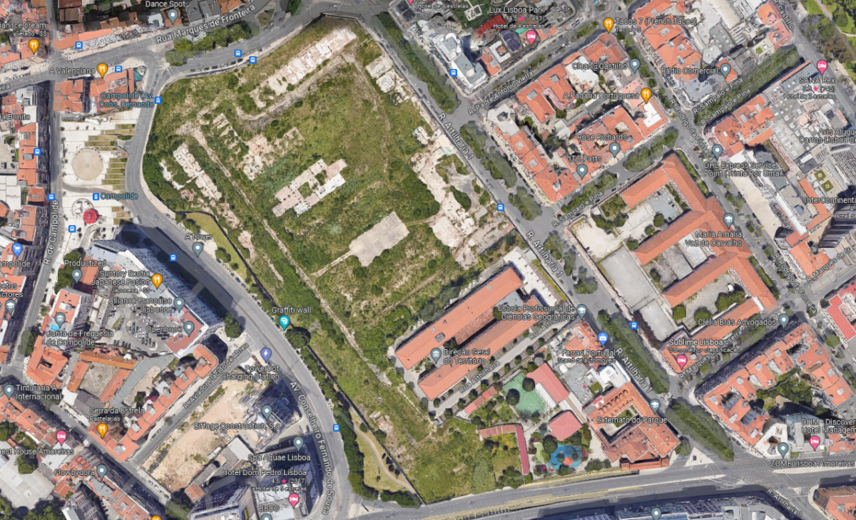 Terreno da Artilharia 1, junto às Amoreiras em Lisboa Venda do terreno nas Amoreiras