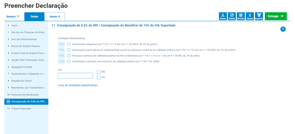 Consignar IRS 2023
