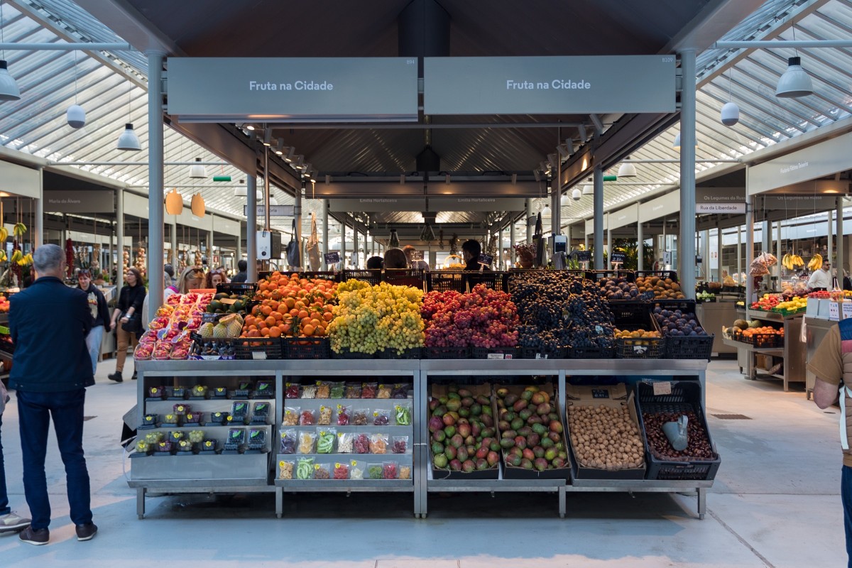 Fruit stand at Mercado do Bolhão, Porto
