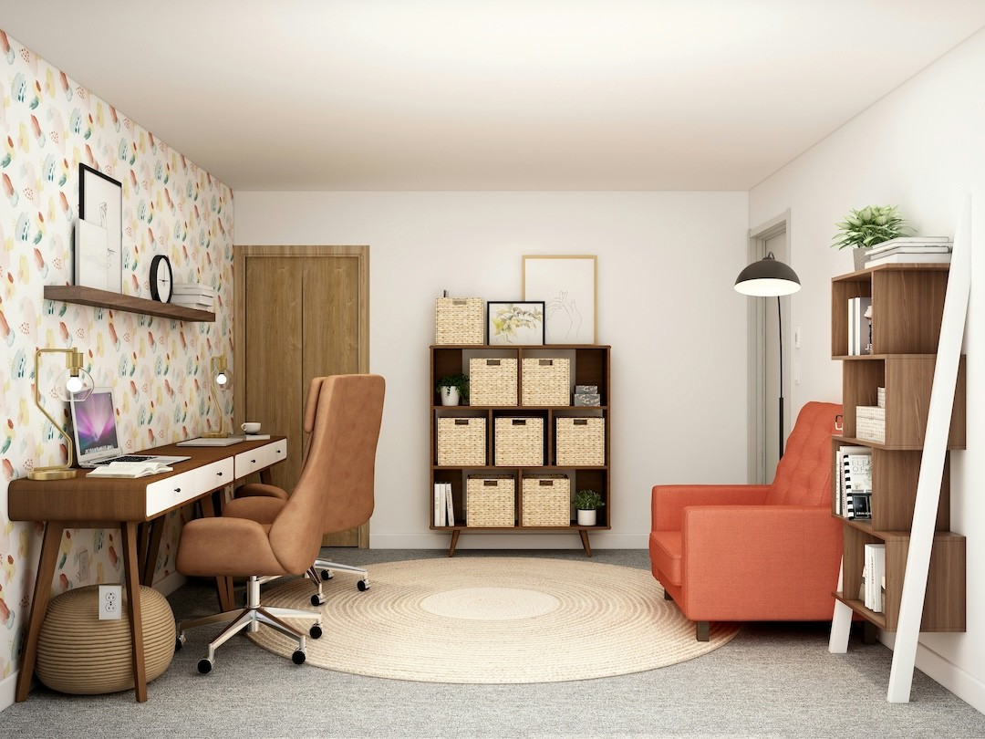 homeoffice e sala de estar