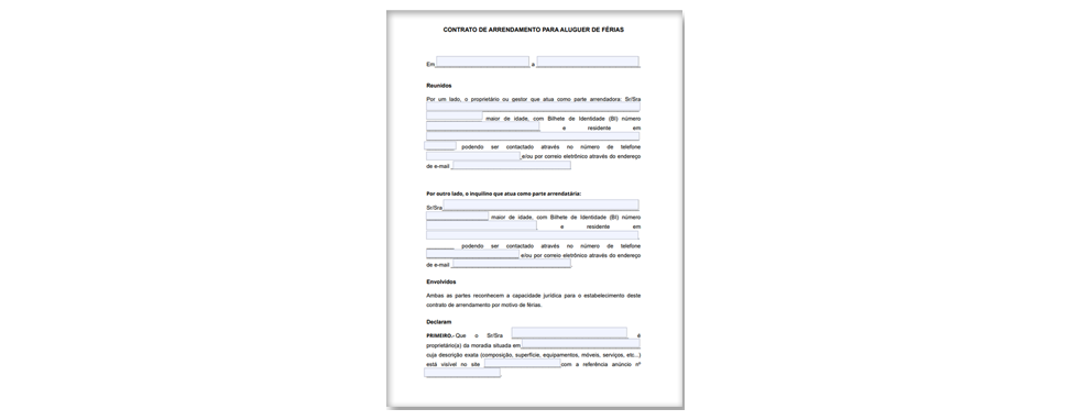 Contrato alojamento local