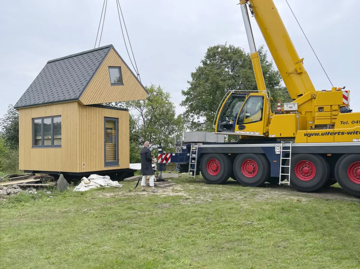 Grua a instalar a casa
