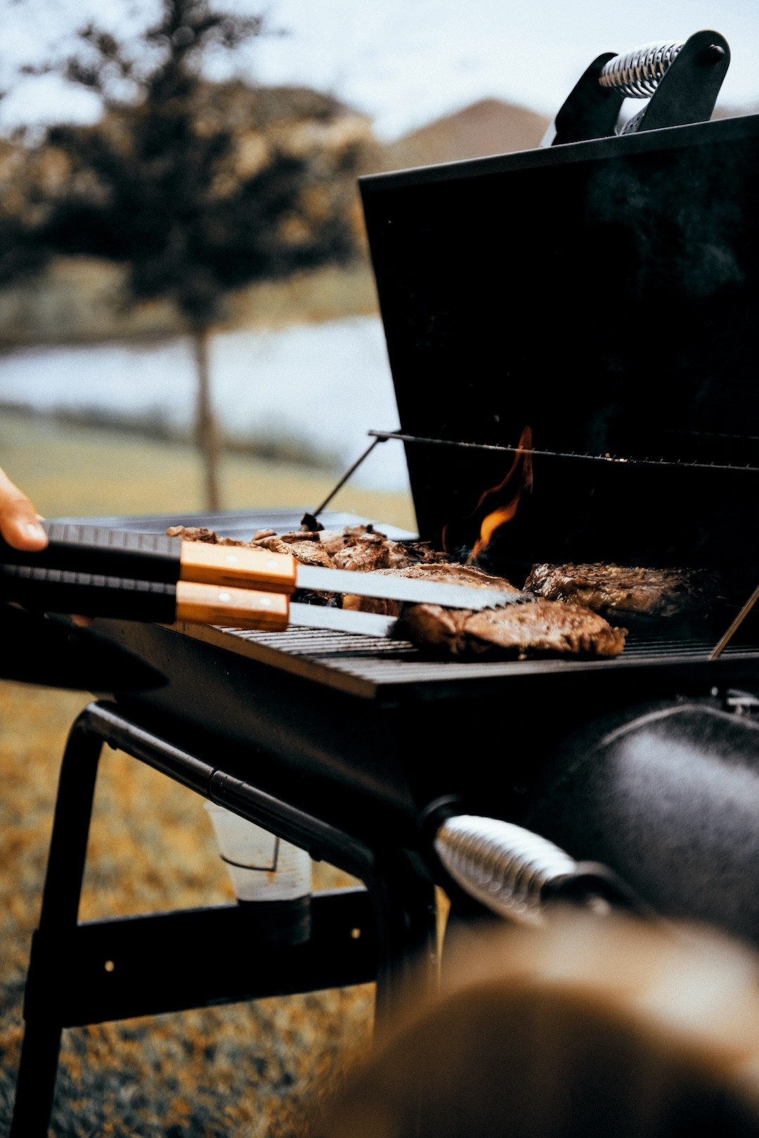 carne para churrasco a ser grelhada