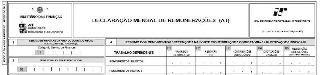 declaração mensal de remunerações