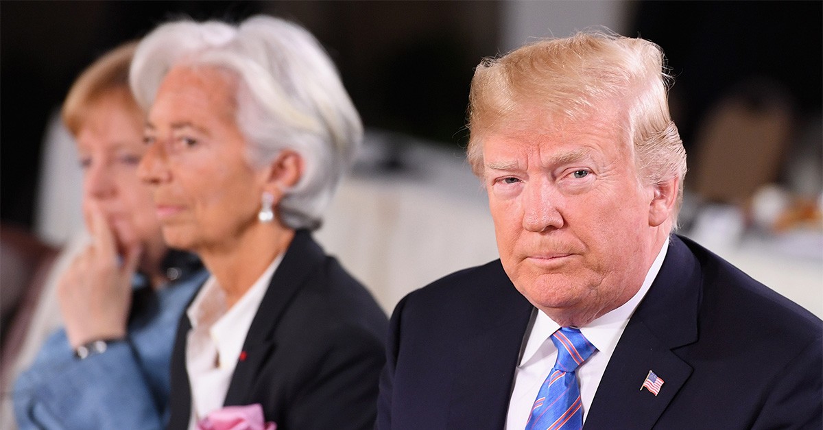 Christine Lagarde, presidente do BCE, e Donald Trump, Presidente dos EUA Impacto da política de Trump na UE