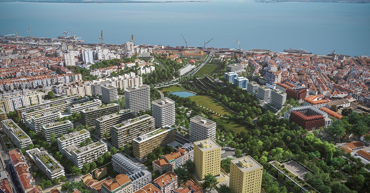 Construção de casas no Vale da Santo António, em Lisboa