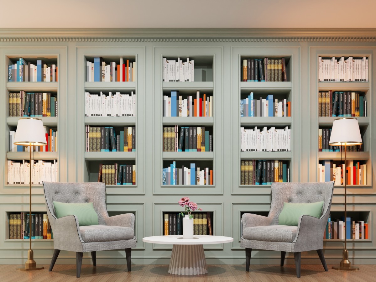 estantes biblioteca