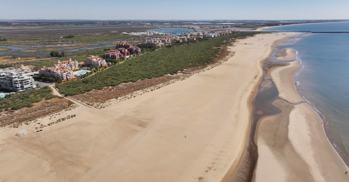 Praias da Isla Canela, em Espanha, perto de Portugal. Isla Canela