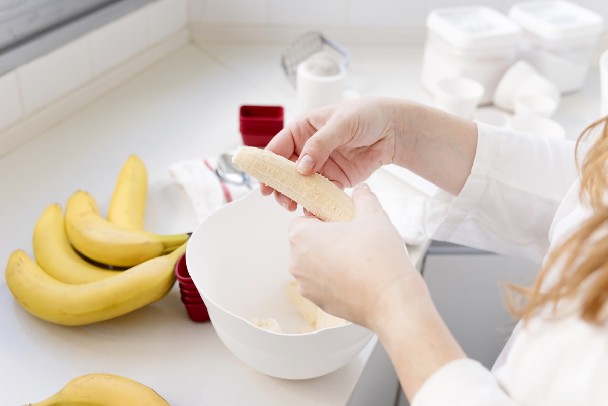 Gelado de banana caseiro