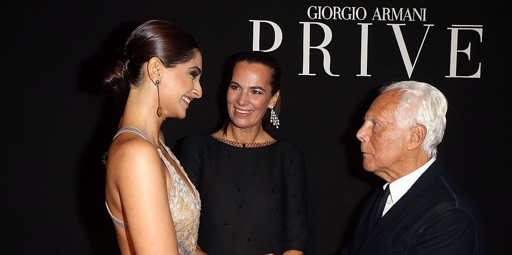 Roberta e Giorgio Armani