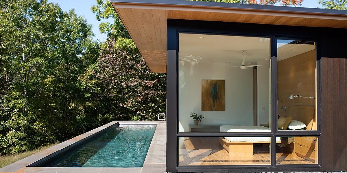 Casas pré-fabricadas com piscina