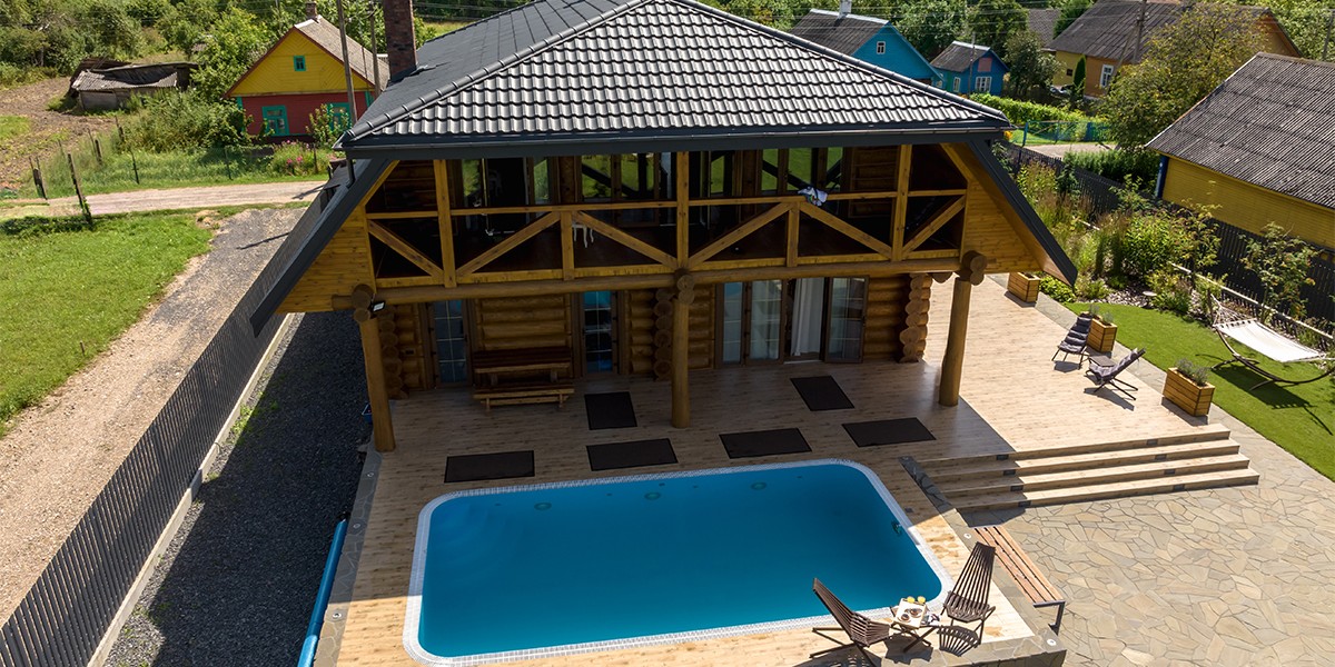 Casas pré-fabricadas com piscina
