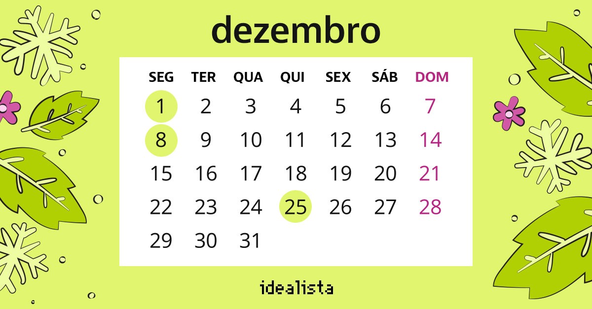 calendário de dezembro