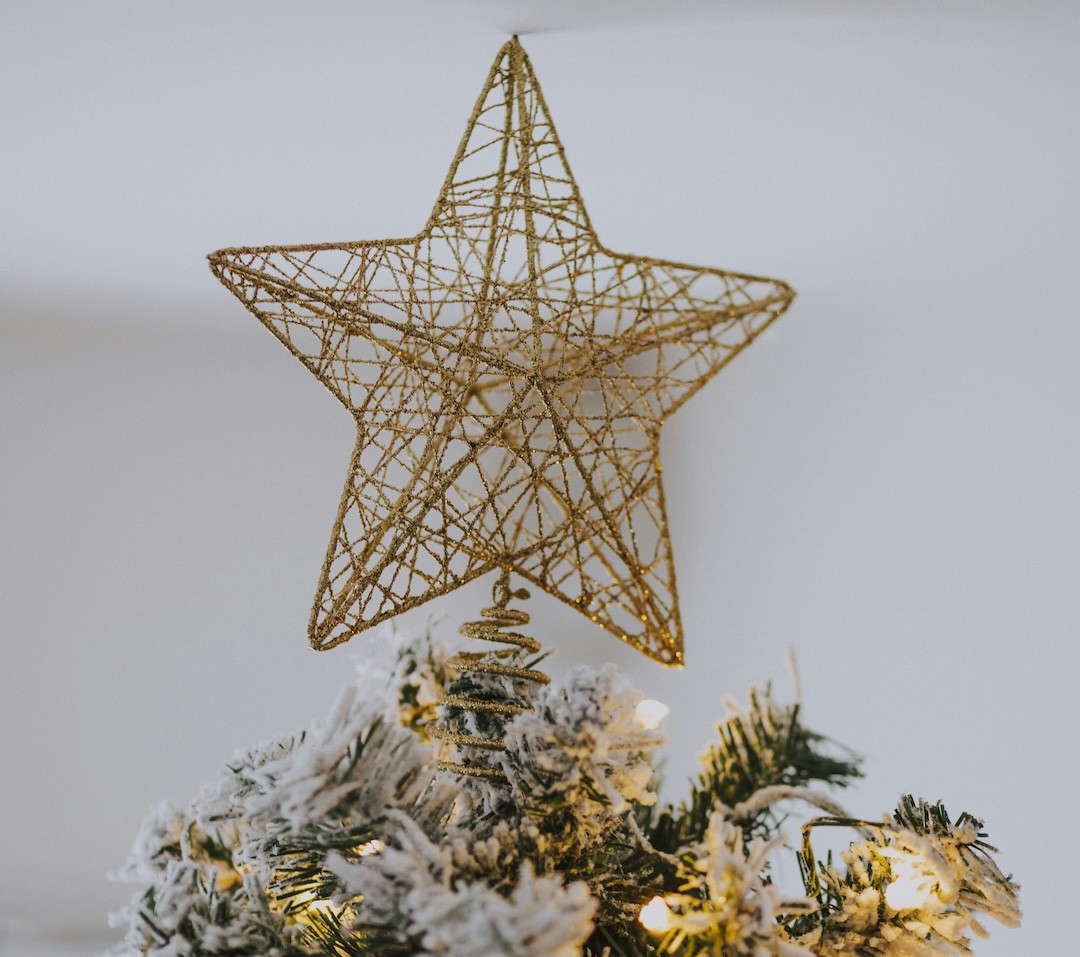 estrela no topo da árvore de Natal