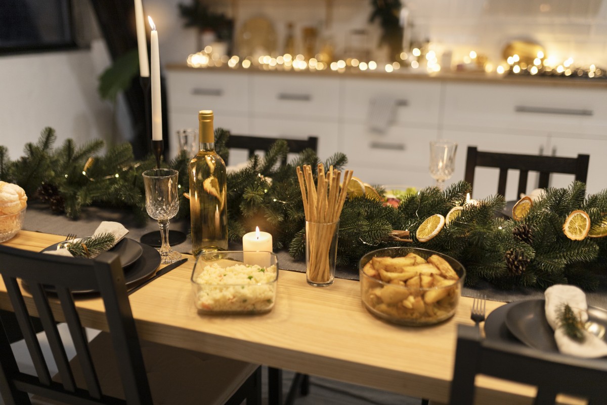 Decoração de mesa de Natal