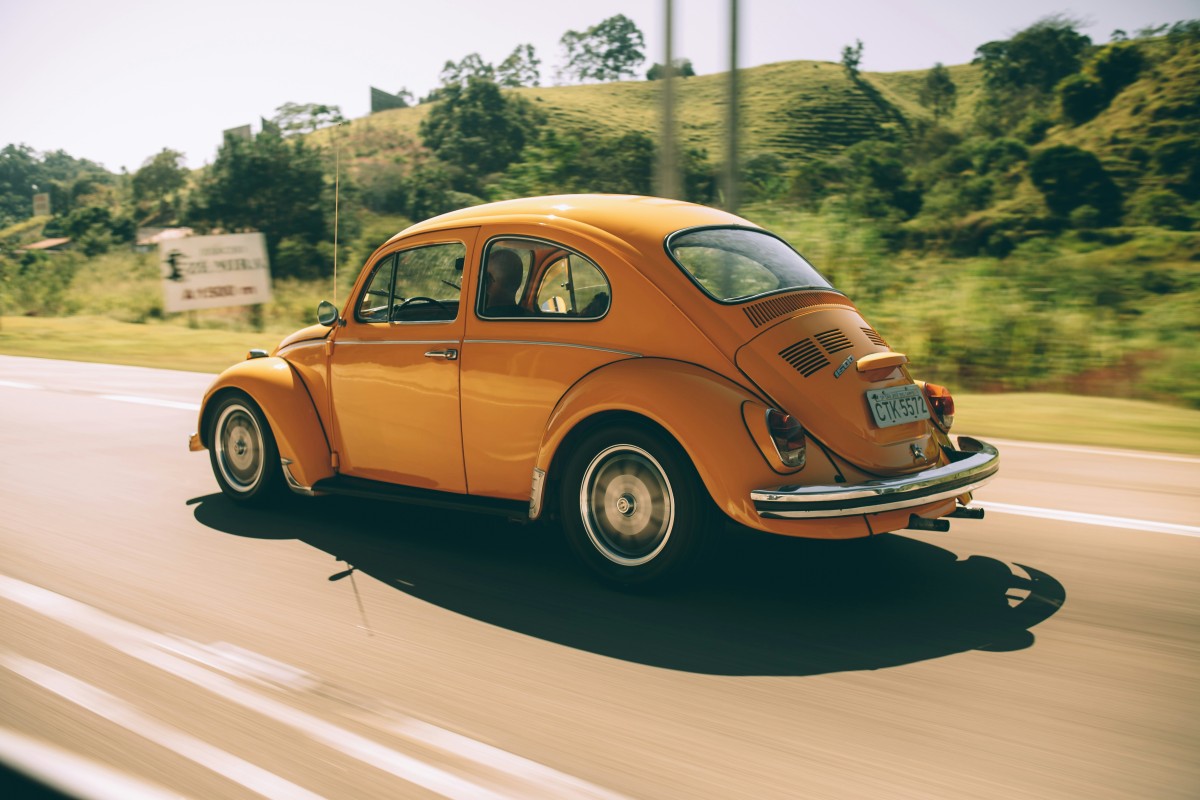 Volkswagen Fusca em amarelo
