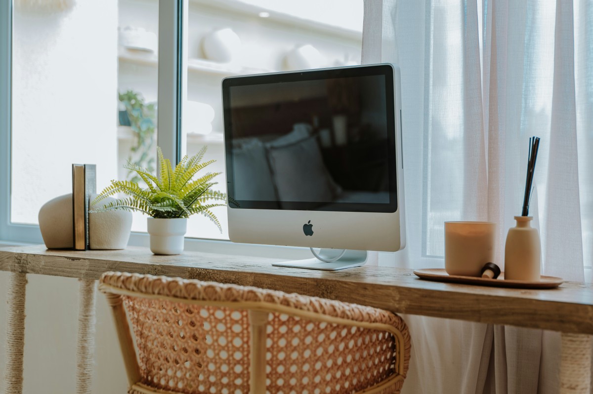 escritório em tom de areia