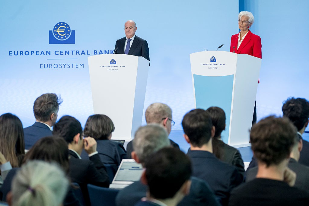 Luis de Guindos, vice-presidente do BCE, e Christine Lagarde, presidente do BCE Juros no crédito habitação