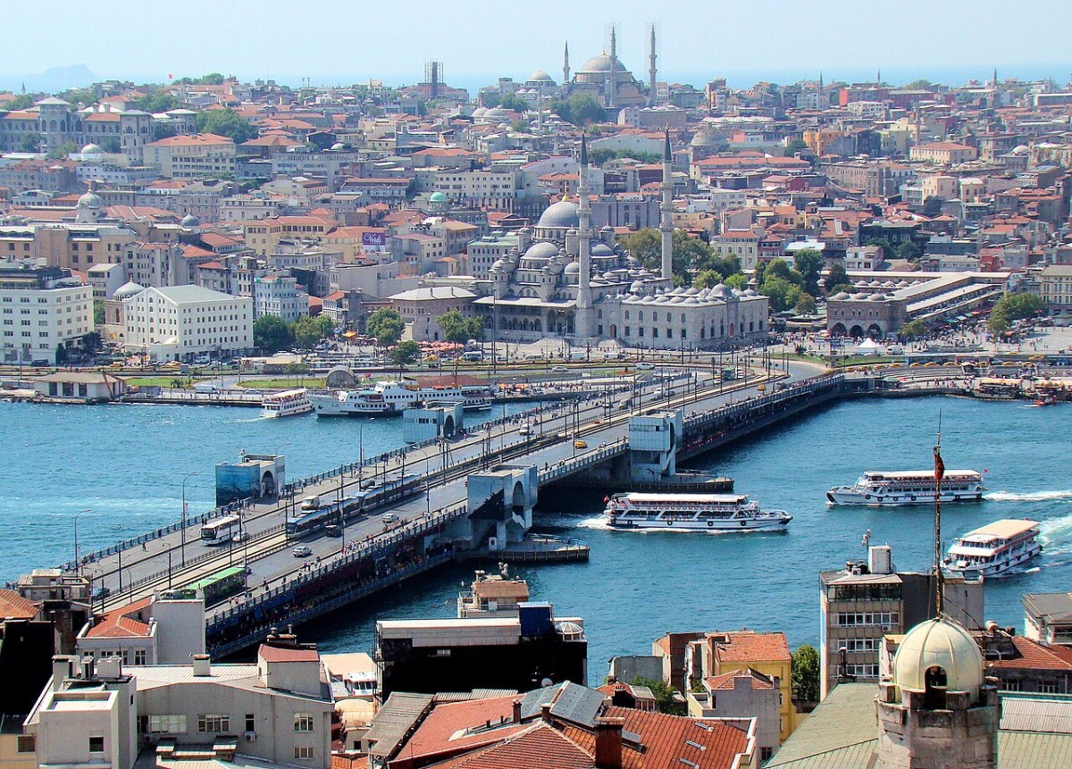 Vista del puente y Eminönü desde la torre de Gálata.