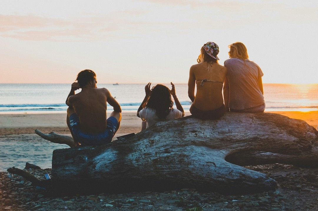amigos na praia