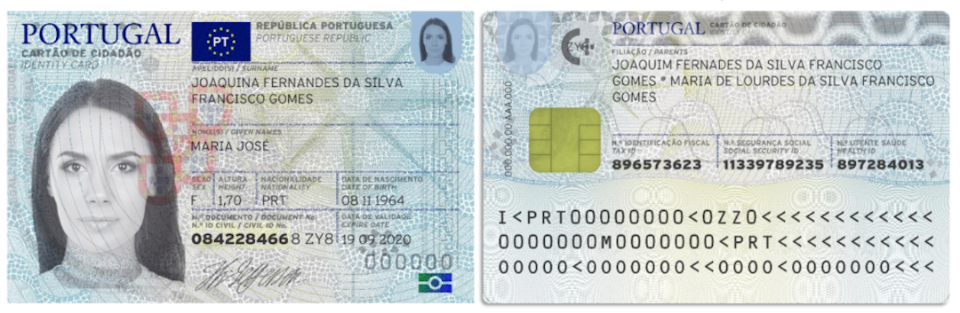 Exemplo de Cartão de Cidadão
