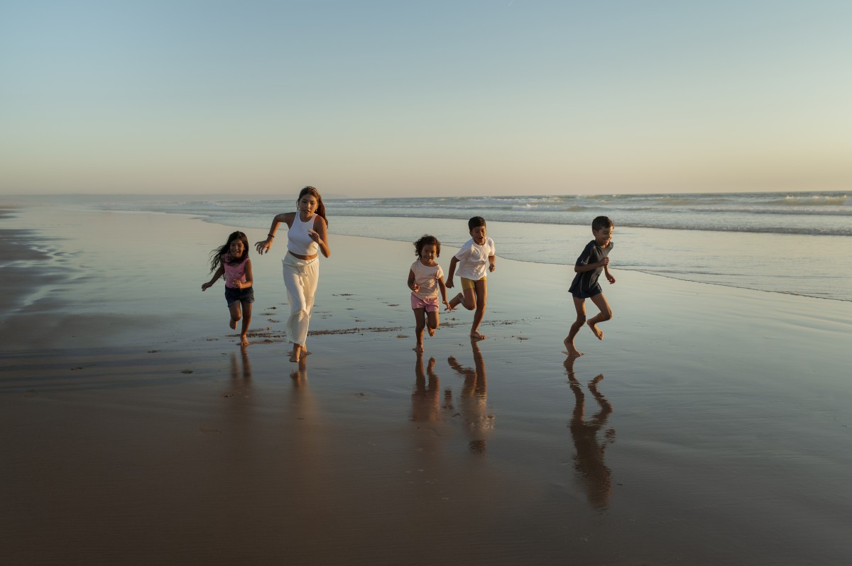 praia com crianças