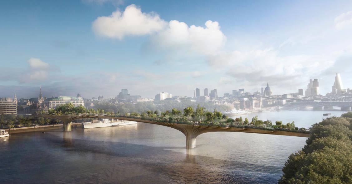 Londres: vai nascer uma ponte jardim sobre as águas do Tamisa