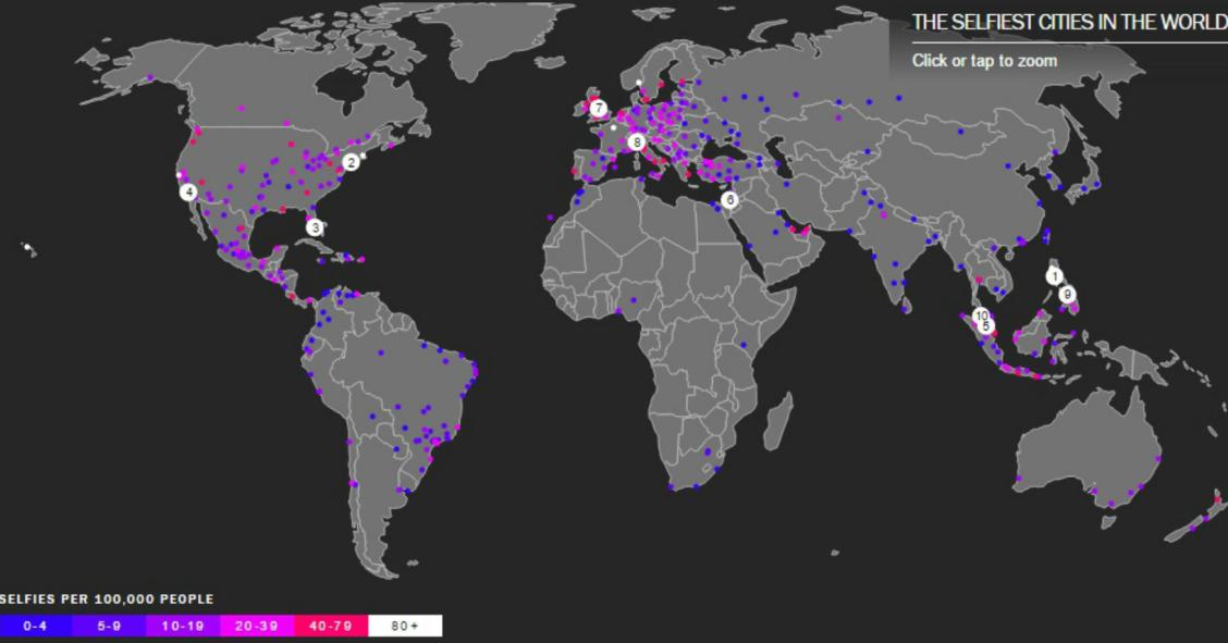 Radiografia do dia: As 10 cidades mais “selfies” do mundo