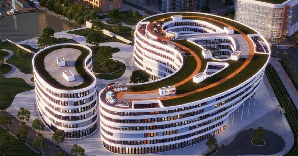 Nova sede da empresa terá a forma de uma curva (Foto: Trivago GmbH).