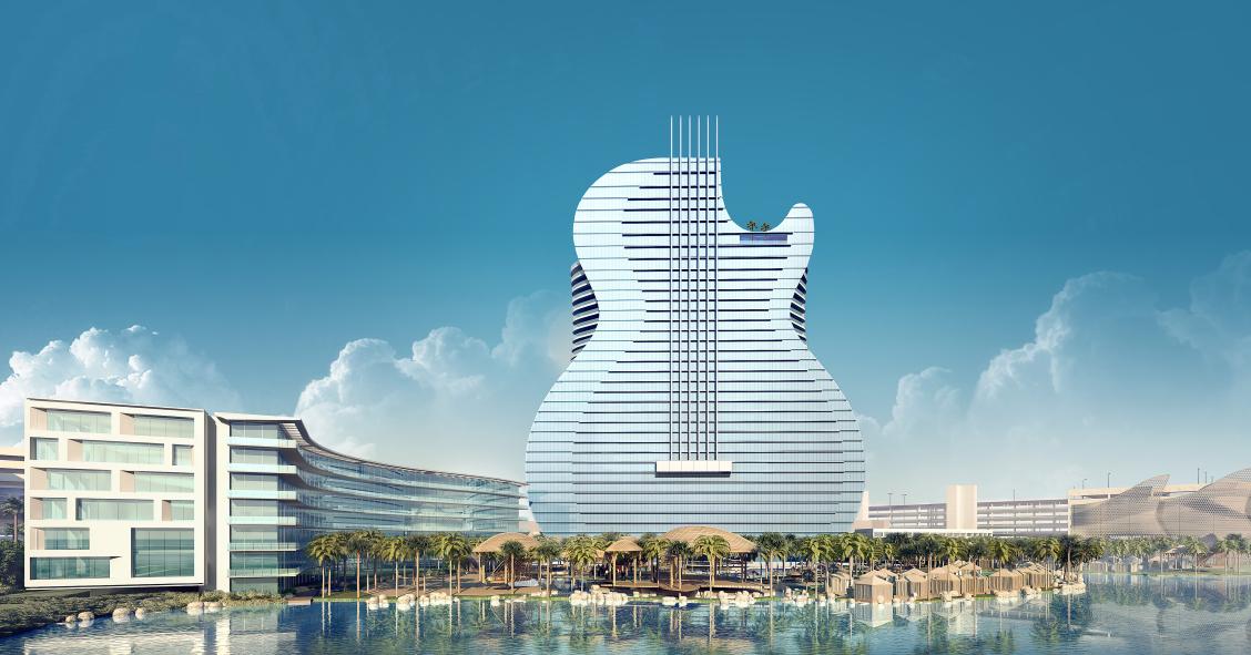 O novo Hard Rock Café em Miami será o primeiro edifício em forma de guitarra elétrica