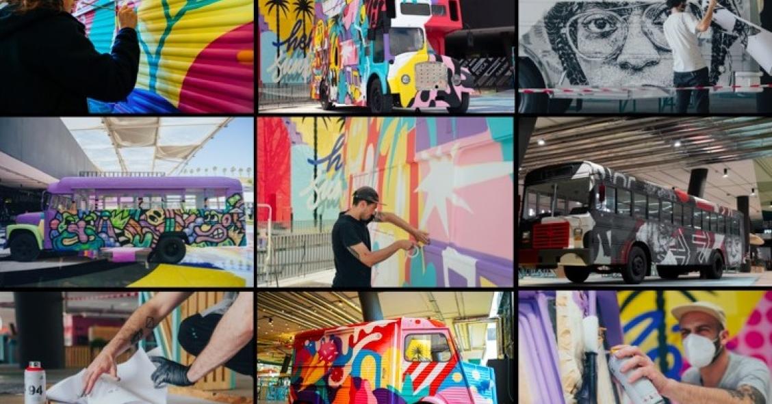Arte urbana em autocarros: artistas portugueses dão "vida" e muita cor a lojas sobre rodas