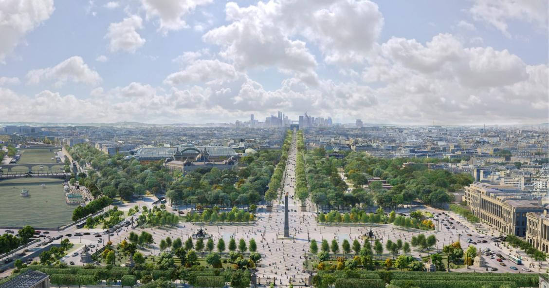 Os planos de Paris para transformar os Campos Elíseos num grande jardim